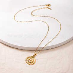 Colliers avec pendentif en spirale en acier inoxydable 304 Vortex pour femmes&nbsp;FS-WG460C0-02