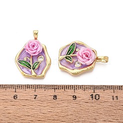 Ciondoli smaltato in ottone&nbsp;KK-SZC0009-03G-02