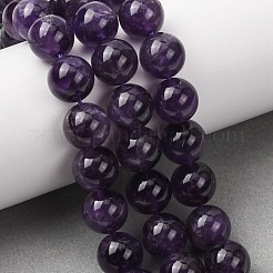 Natürlichen Amethyst Perlen Stränge&nbsp;G-E481-03-12mm
