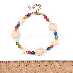 Braccialetti da donna con perline di turchese sintetico e conchiglie d'acqua dolce naturali.&nbsp;BJEW-JB13969