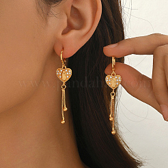 Boucles d'oreilles en laiton avec zircone cubique transparente&nbsp;BI1725-4