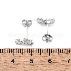 Orecchini a bottone in ottone con zirconi chiari e micro pavè&nbsp;EJEW-D288-20P
