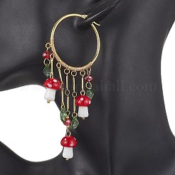 Boucles d'oreilles créoles en laiton doré&nbsp;EJEW-JE05669