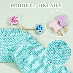 6 Stück 3 Farben Fisch Silikonperlen Stricknadelschützer/Stricknadelstopper&nbsp;DIY-NB0010-36
