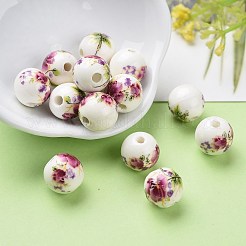 Porzellanperlen mit Blumenmuster&nbsp;CFF042Y