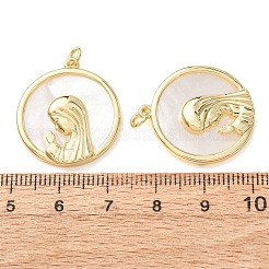 Pendentifs religieux en coquillage blanc naturel&nbsp;SH-CBAB4F6-01G