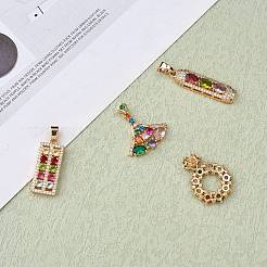 4 pezzo di ciondolo in ottone con zirconi cubici&nbsp;JX566A