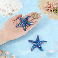 Figura decorativa de estrella de mar de cristal de cuarzo natural teñido para decoración del hogar&nbsp;DJEW-WH0039-181B