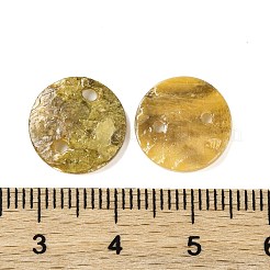 Breloques de connecteur de coquille d'akoya naturels peints à la bombe&nbsp;LS-BSHE-S304-17A