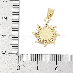 Pendentifs avec zircon cubiques à micro-pavés en laiton&nbsp;KK-Q028-29G-03