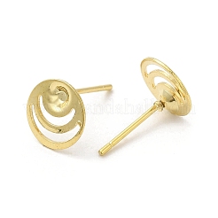 Accesorios para pendientes de acero inoxidable 201 de forma redonda y plana&nbsp;STAS-Q315-06G