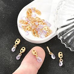 Breloques en laiton Shegrace serties de micro-pavés de zircone cubique&nbsp;XGRQ5K166-824G-B
