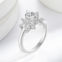 Anillos abiertos de latón con micro pavé de circonita cúbica&nbsp;WGF4155-01