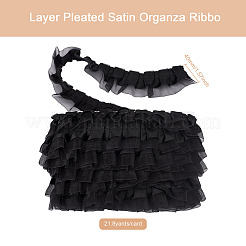 Cintas de organza de satén plisadas de 2 capa&nbsp;PJ-TAC0004-02F