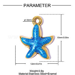 304 Edelstahl-Emaille-Anhänger&nbsp;STAS-OY015-29G-02