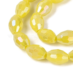 Chapelets de perles en verre opaque de couleur unie&nbsp;LS-GL-N002-01A-B02