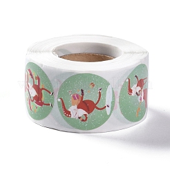 Rolle mit 8 selbstklebenden Weihnachtspapieraufklebern mit runden Punkten und 25 Mustern&nbsp;DIY-A042-01C