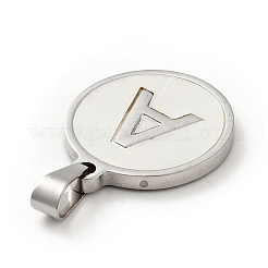 Acero inoxidable 304 con colgantes de concha blanca.&nbsp;STAS-G268-01A-P