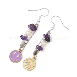 Pendientes colgantes de piedra preciosa natural&nbsp;EJEW-JE07405