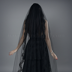 Voiles de mariée en dentelle et tissu&nbsp;AJEW-WH0816-379