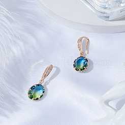 1 paire de boucles d'oreilles pendantes en laiton et oxyde de zirconium&nbsp;EJEW-LP0003-67B
