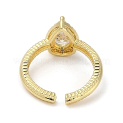 Anelli da dito con polsino in zirconia cubica micro pavé in ottone placcato per donna&nbsp;RJEW-C114-21F-G