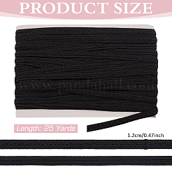 Rubans tressés en polyester pour la décoration de rideaux&nbsp;SRIB-WH0011-208B
