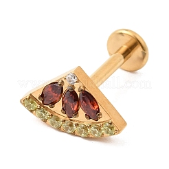 F136 Titan Pavé Zirkonia Frucht Labrets mit innenliegendem Gewinde&nbsp;ME-CBA9828-06A-G