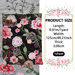 1 Yard Polyesterstoff mit Blumenmusterstickerei&nbsp;AJEW-WH0314-473B
