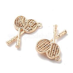 Placage de rack pendentifs en zircone cubique clair en laiton&nbsp;KK-M102-16G-A
