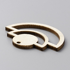 Pendentifs en bois inachevé ajourés en forme d'éventail&nbsp;DIY-WH0488-11C