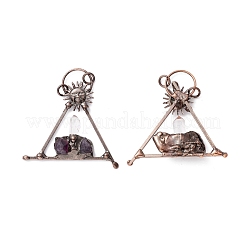 Natürliche Quarzkristall und Amethyst große Anhänger&nbsp;G-M383-12LG