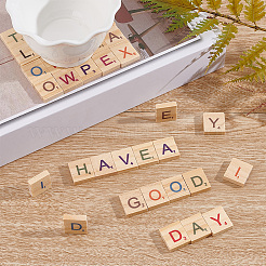 Zufällig gemischte Großbuchstaben oder unfertige leere Scrabble-Holzplättchen&nbsp;DIY-WH0162-89