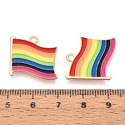 Ciondoli smaltati in lega con bandiera dell'orgoglio color arcobaleno&nbsp;ENAM-K067-10