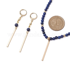 Set di collane e orecchini a monachella con perline di lapislazzuli naturali&nbsp;SJEW-JS01302