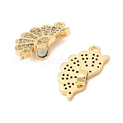 Pendentifs fendus en laiton sertis de micro-pavés de zirconiums cubiques pour la Saint-Valentin&nbsp;LS-KK-H251-01C-G