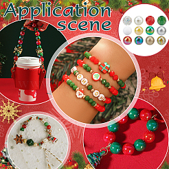 Kit de perles rondes en acrylique et en argile polymère à faire soi-même pour Noël&nbsp;DIY-PH0033-16