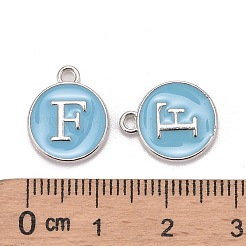 Ciondoli smaltati in lega placcata platino&nbsp;LS-ENAM-S118-04F-P