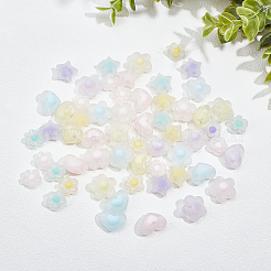 160 pièce de 16 styles de perles acryliques transparentes et 1 rouleaux de fil de cristal élastique&nbsp;DIY-SC0016-21