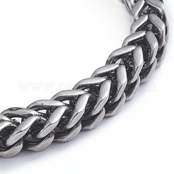 Bracciali a catena in acciaio inossidabile 304 a forma di grano&nbsp;X-BJEW-L673-004-AS