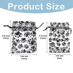 20 x Organza-Schmuckbeutel mit Kordelzug und Pfotenabdruck&nbsp;ABAG-YW0001-15A