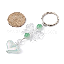 Cuore acrilico con portachiavi bowknot&nbsp;KEYC-JKC00612-02