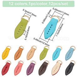 11 Stück 11 Farben Leder-Reißverschlusslaschen&nbsp;DIY-WR0002-25