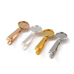 Fermacravatta in ottone con cabochon vuoti&nbsp;KK-A159-01G