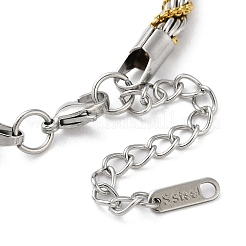 Bracciali a catena in corda di acciaio inossidabile 304 per donna&nbsp;BJEW-G712-14A-GP