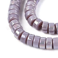 Hebras de cuentas de vidrio opacas bañadas en color AB&nbsp;GLAA-T026-3x6mm-P15