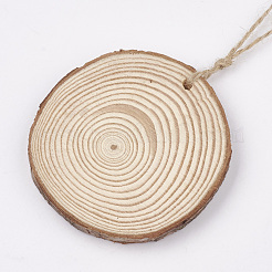 Ungefärbte unfertige Holzanhänger&nbsp;WOOD-T011-35