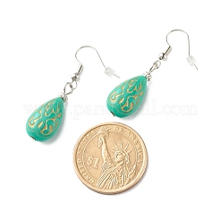 Orecchini pendenti con perline acriliche con placcatura a goccia per ragazze donne&nbsp;EJEW-JE04679-03