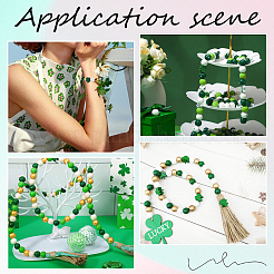 140 Stück 4 Stile Saint Patrick's Day Themen bedruckte natürliche Holzperlen-Sets&nbsp;WOOD-SP0001-29