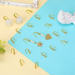 10 paio di ganci per orecchini in ottone con micro pavé di zirconi trasparenti&nbsp;ZIRC-SZ0005-20